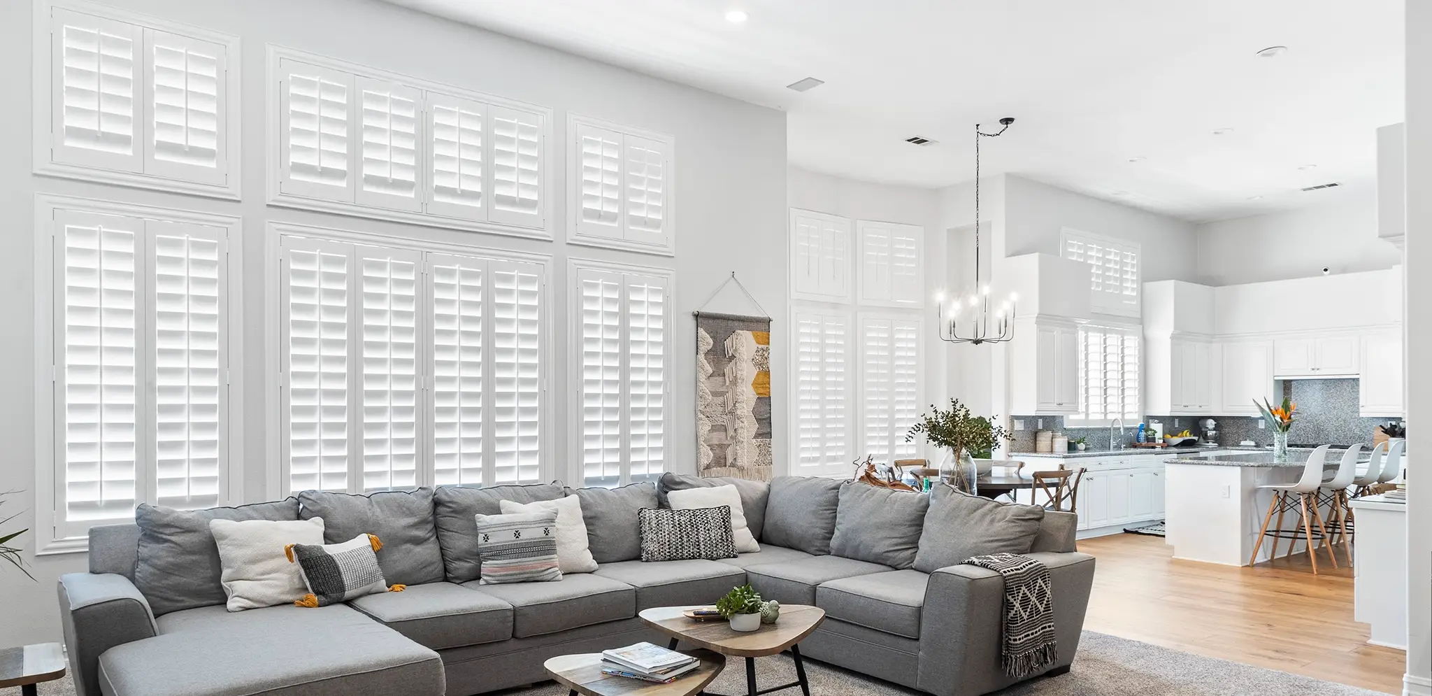Shutters in a Riverside living room