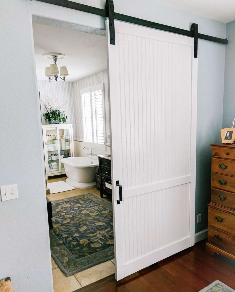Barn door as a bathroom door
