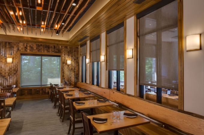 Roller Shades in Restaurant