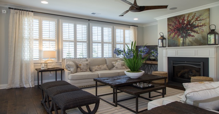 Interior Shutters in Riverside Living Room