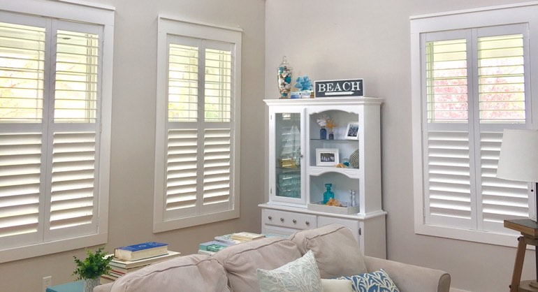 Riverside California shutters in living room
