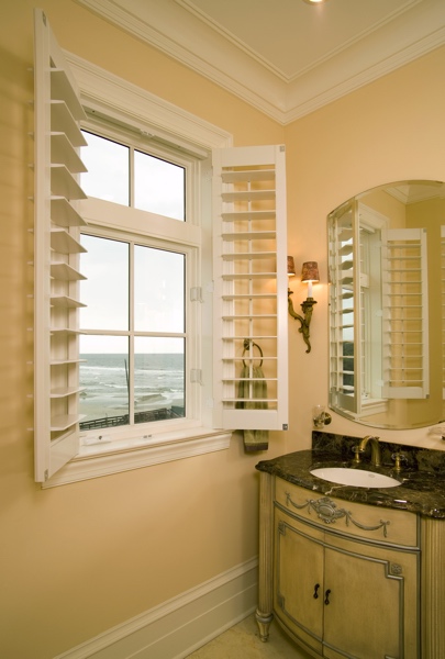 Plantation shutters in Riverside coastal home