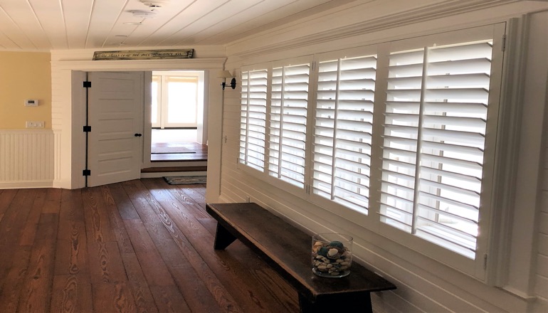 Faux wood plantation shutters in Riverside