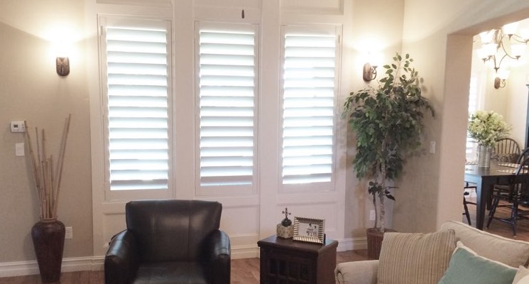 Riverside parlor white shutters