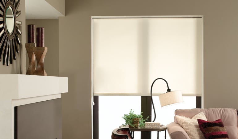 Roller shades are a great option with it comes to protecting against glare. Roller shade in Riverside