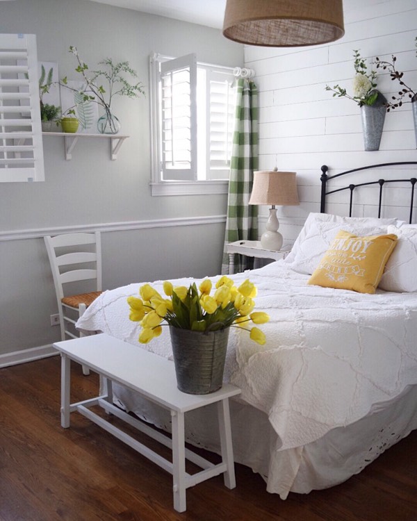Riverside cottage bedroom shutters