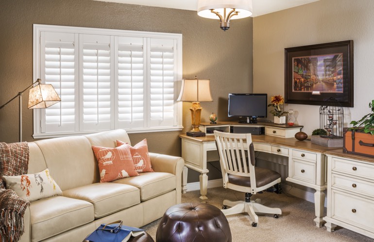 Home Office Plantation Shutters In Riverside