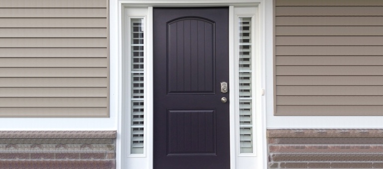 Entry Door Sidelight Shutters In Riverside California Sidelight Shutters On Black Door In Riverside California
